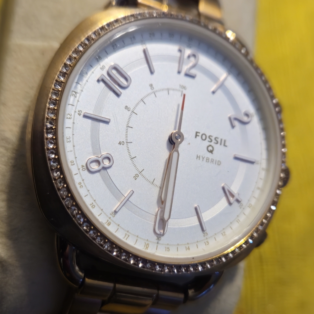 Fossil Q Hybrid Silver Watch Womens